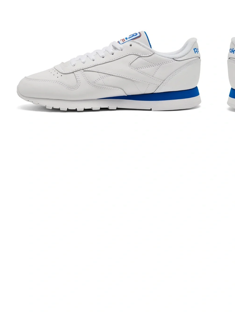 Reebok Classic Leather Sneakers in White and Blue